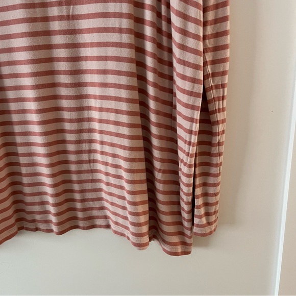 Hatch Maternity Women's Long Sleeve Striped Top in Pink and White - Picture 2 of 5